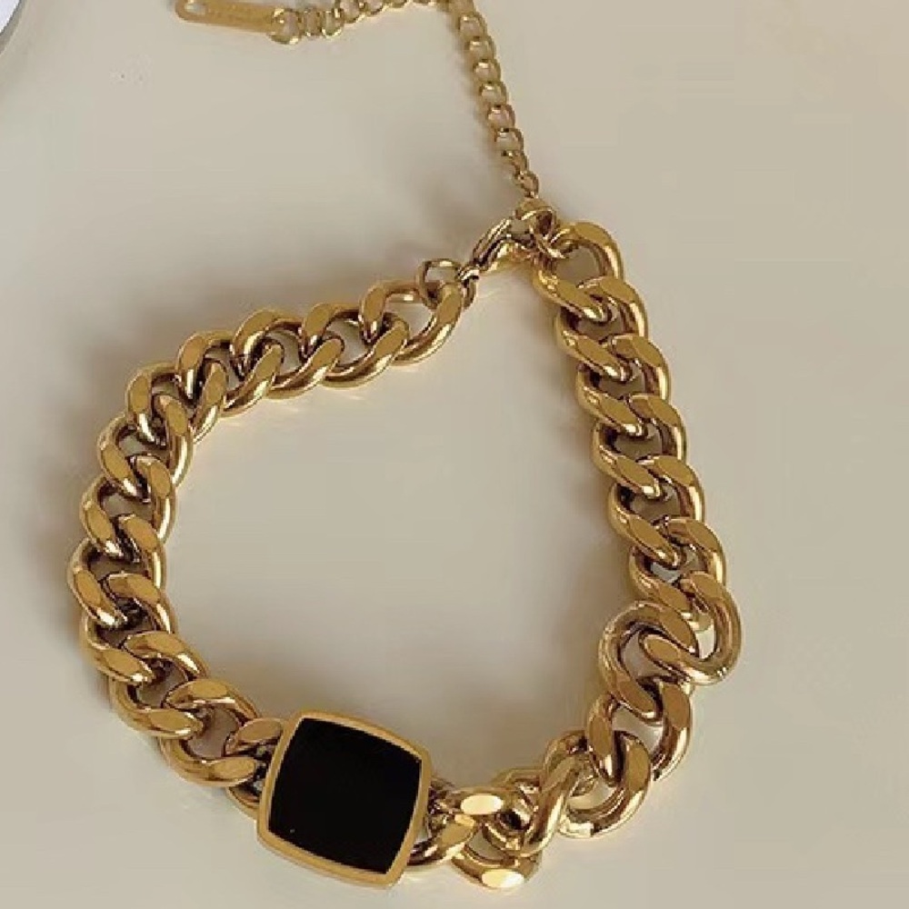 Stainless Steel Gold Plated Bracelet 7” + Extender